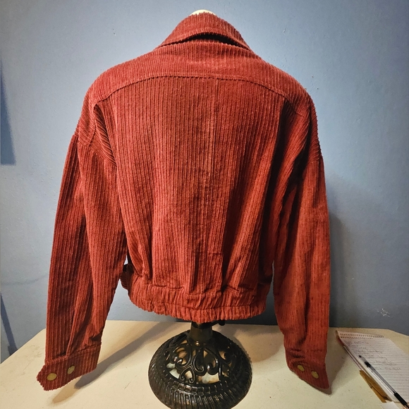 Dance & Marvel Rust Corduroy Jacket Belted with Zipper Womens Size Large - Picture 3 of 8